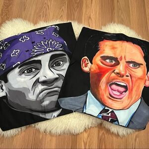 The Office Michael Scott Painted Style Throw Pillow Cover Set 17.5 inch NWOT